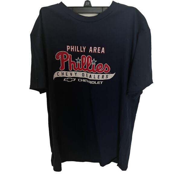 Blue Phily Area Phiadelphia Phillies Chevrolet Chevy Dealers T-Shirt Medium - Picture 1 of 3